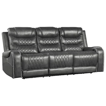 Power Double Reclining Sofa with Drop-Down Table