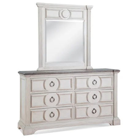 Relaxed Vintage Dresser and Mirror Set