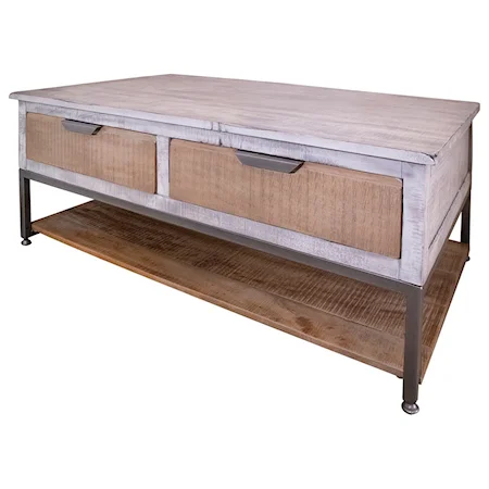 Transitional Cocktail Table with Drawers