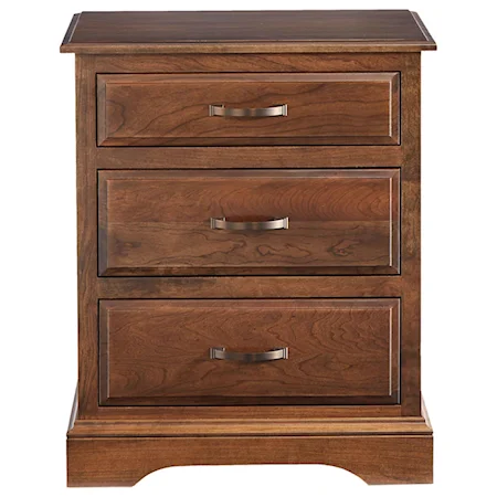 Customizable Solid Wood 3-Drawer Nighstand