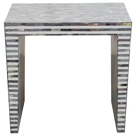 End Table w/ Bone Inlay in Linear Pattern