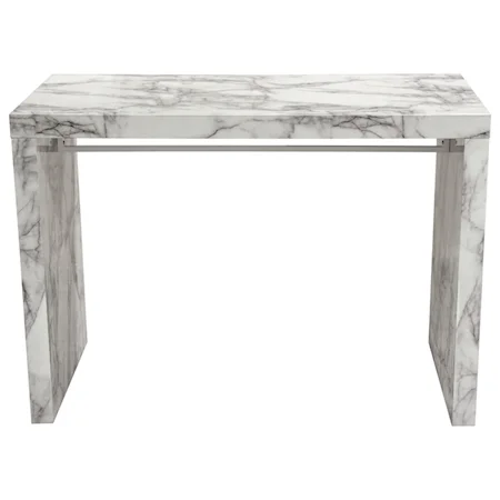 Faux Marble Waterfall Bar Height Table