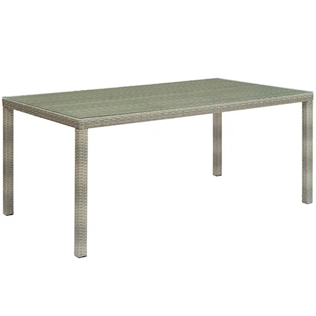 70" Outdoor Patio Wicker Rattan Dining Table