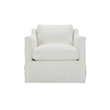 Casual Slipcover Accent Chair with Loose Pillow Back