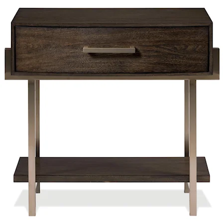 Contemporary 1-Drawer Nightstand with Removable Felt Insert