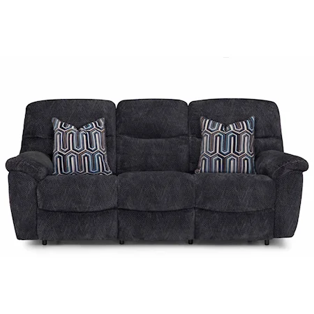 Casual Reclining Sofa with Pillow Top Arms