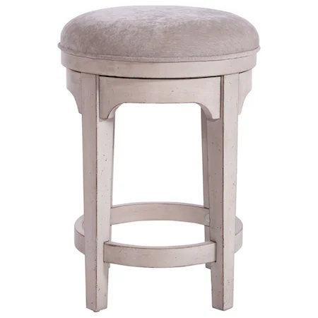 Console Swivel Stool with Upholstered Seat