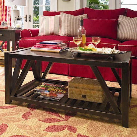 Coffee Table with Open Slat Shelf