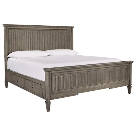 Traditional California King Storage Panel Bed