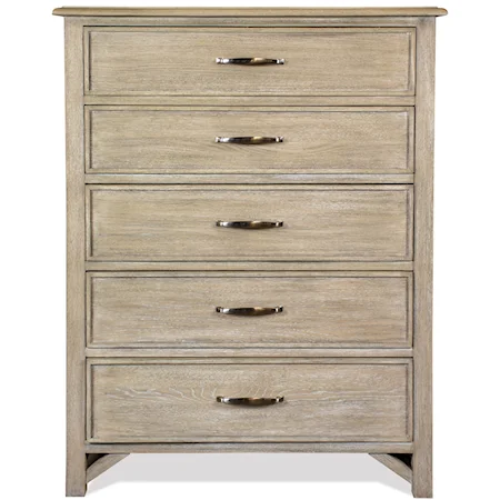 Contemporary Rustic 5-Drawer Chest with Felt and Cedar-Lined Drawers