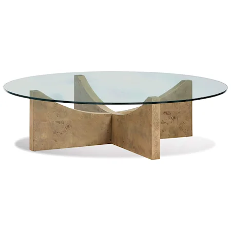 Contemporary Cocktail Table with Glass Top