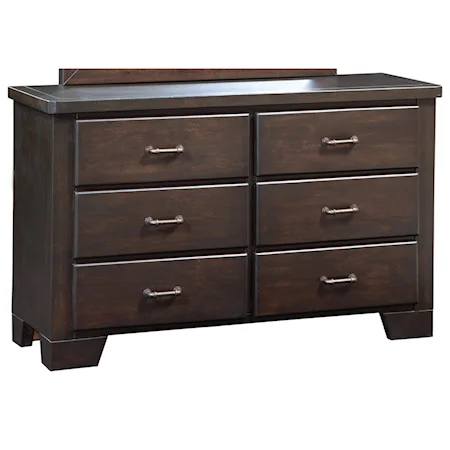 Contemporary 6-Drawer Double Dresser