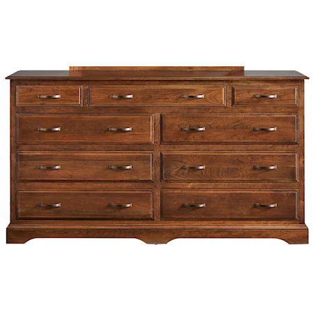 Customizable Solid Wood 9-Drawer Double Dresser