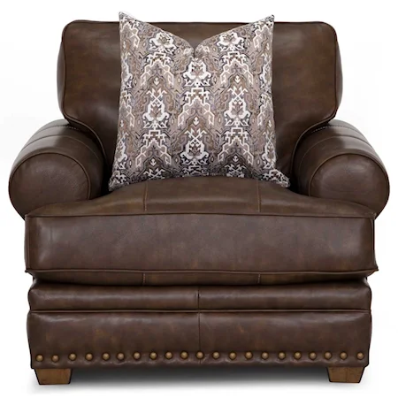 Traditional Upholstered Chair with Nailhead Trim