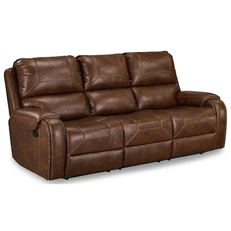 Traditional Reclining Sofa with Power Strip