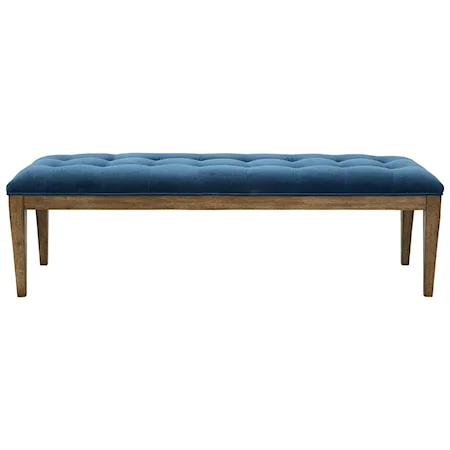 60 Inch Rectangular Ottoman with Tapered Wood Legs