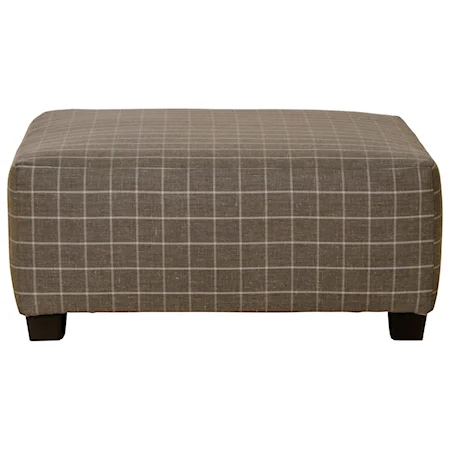 Relaxed Vintage Cocktail Ottoman with Block Feet