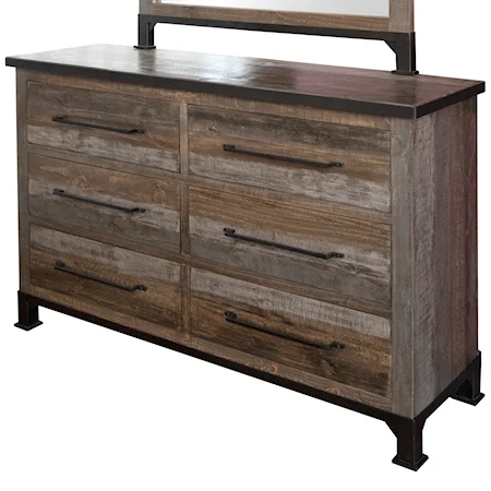 Rustic 6-Drawer Dresser