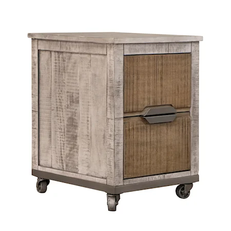 Transitional 2-Drawer File Cabinet with Iron Base