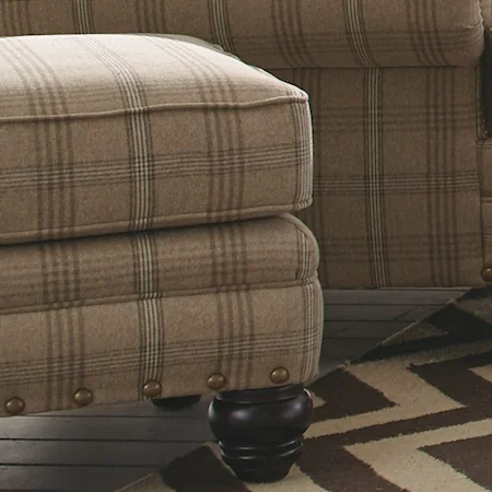 Traditional Ottoman with Nailhead Studs