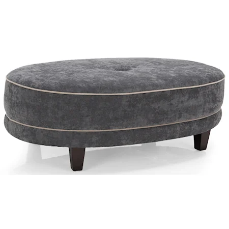 Transitional Oval Cocktail Ottoman