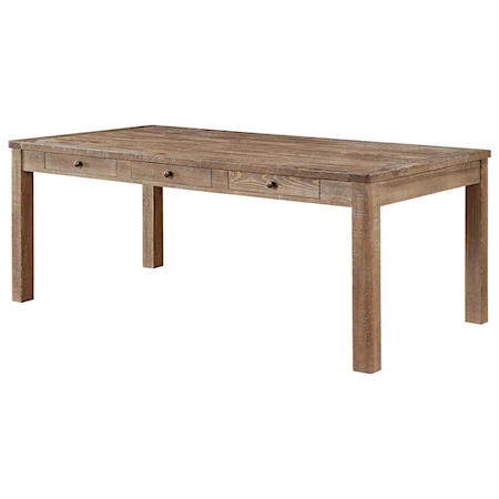 Rustic Dining Table with Storage