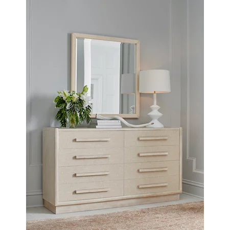 Contemporary Dresser and Mirror Set