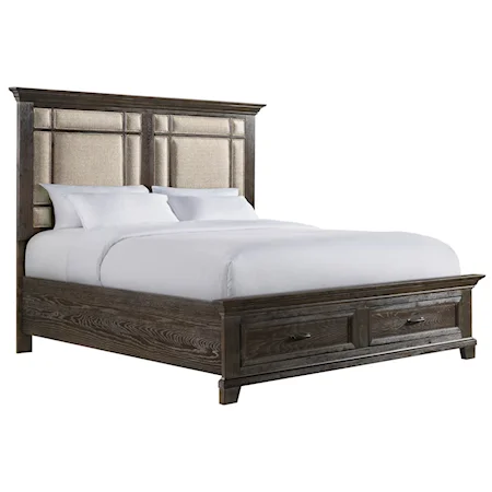 King Upholstered Storage Bed