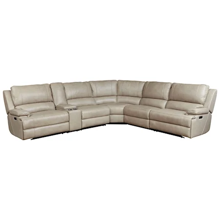 Contemporary Power Reclining Sectional Sofa with Lay-Flat Recline