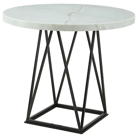 Round Counter Height Dining Table with Marble Top