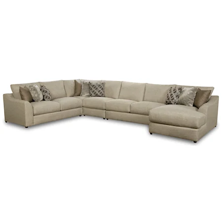 Casual 5-Piece Sectional Sofa with Chaise