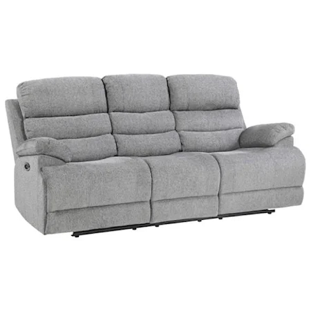 Casual Dual Power Reclining Sofa with Power Headrests and USB Ports