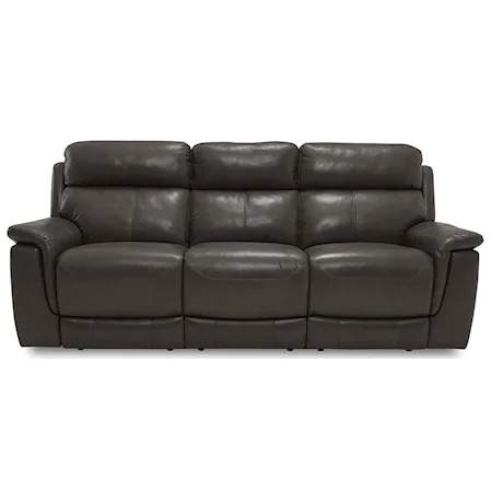 Power Leather Reclining Sofa w/ Power Headrests and USB Ports