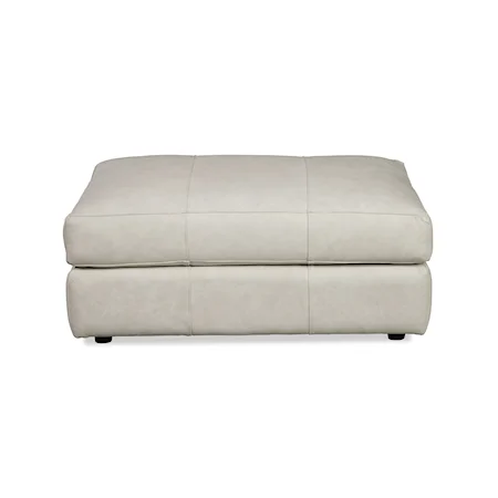 Contemporary Leather Ottoman