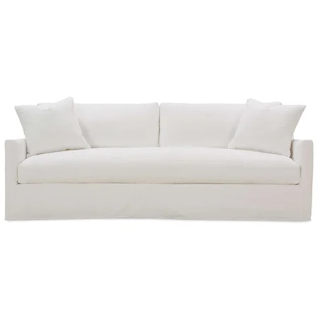 Contemporary Bench Cushion Sofa with Slipcover