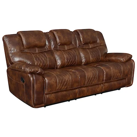 Traditional Recliner Sofa with Argyle Stitching