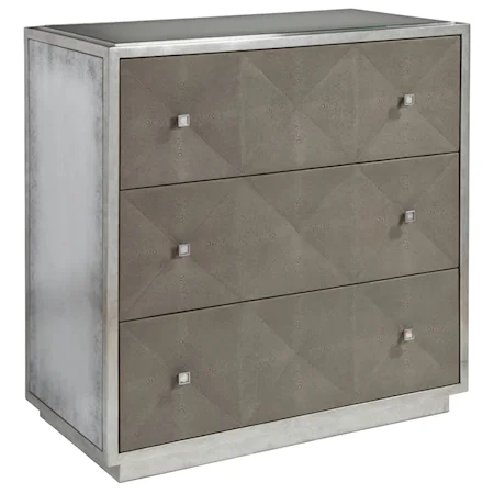 Contemporary 3-Drawer Faux Shagreen Hall Chest