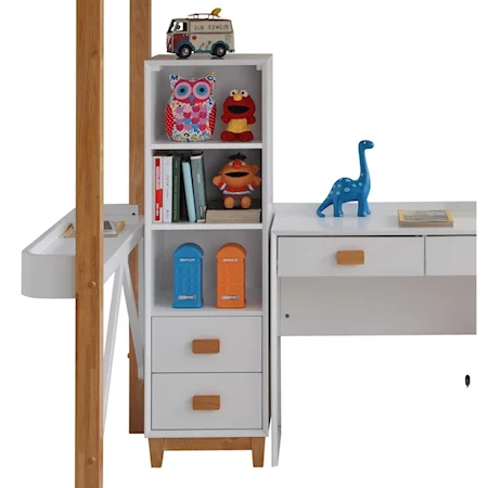 Contemporary Kid's Bookcase with 2 Drawers