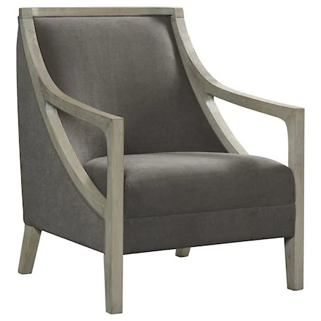 Transitional Accent Chair with White Wash Frame