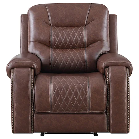 Transitional Quilted Power Recliner with USB Port