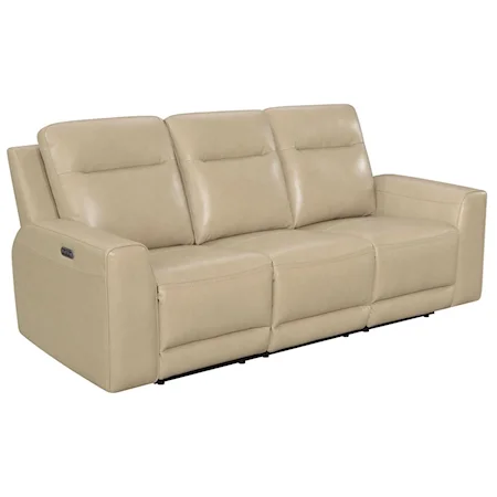 Leather Match Dual-Power Recliner Sofa with Power Headrests