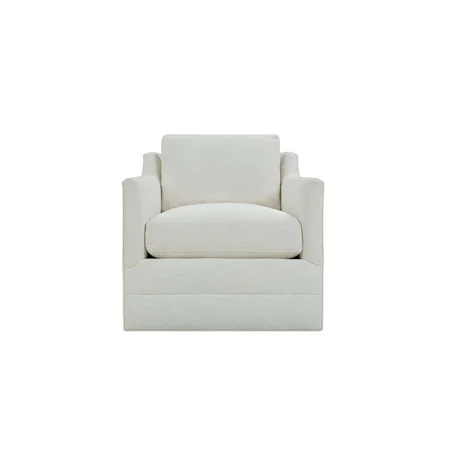 Casual Swivel Chair with Loose Pillow Back