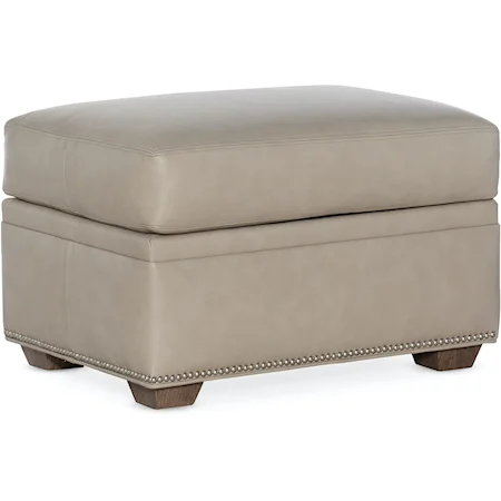 Transitional Ottoman with Nailheads