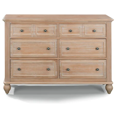 Country Style 6-Drawer Dresser