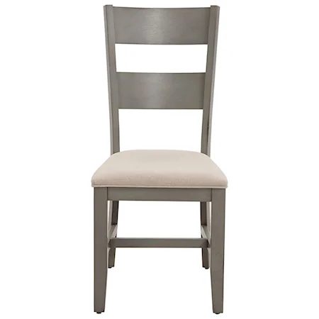 Transitional Dining Side Chair with Upholstered Seat