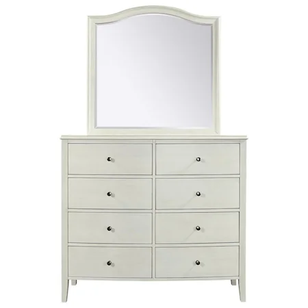 Transitional 8 drawer Chesser with Mirror