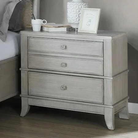 Transitional Nightstand with USB Ports