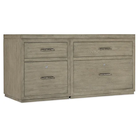 Casual Office Storage Credenza with 2 File Cabinets