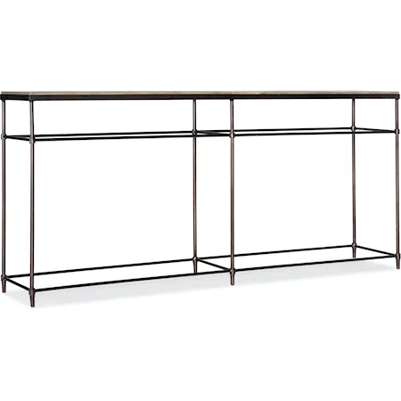 Transitional Metal and Wood Console Table