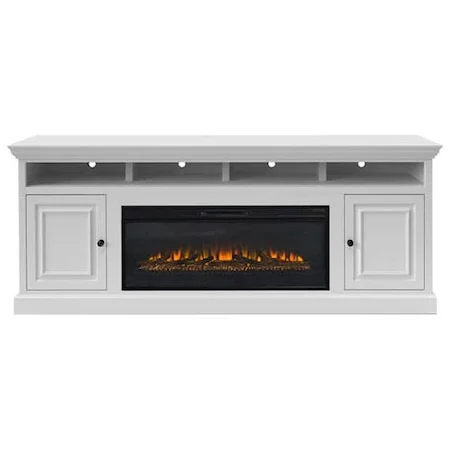 Transitional 87" TV Stand with Fireplace